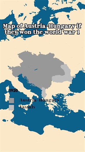 Map of Austria-Hungary if they Won the world war 1 🇦🇹🇭🇺