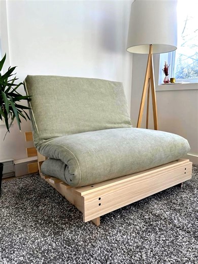 Wooden Futon Frame Turin A | Rustic Solid Wood Sofa Bed | Handmade Modern Eco-friendly Sofa Furniture - Etsy