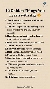 12 GOLDEN THINGS YOU LEARN | Lessons Taught By Life