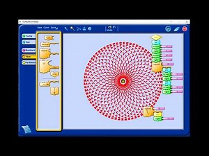 Turtle Art Software || Create Circular Pattern || Pen Up/ Down, Name Block, Set Color, Fill Screen