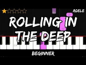 Adele - Rolling in the Deep - Easy Beginner Piano Tutorial - For 1 Hand