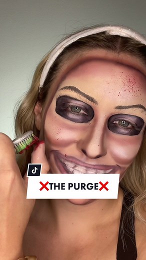 ❌THE PURGE❌ makeup tutorial. This is definitely a super cool creative Halloween makeup idea!! ❌ it took me forever to paint the purge mask on my face!! I hope you guys like it ❤️ #purgemakeup #thepurge #purgemask #purgemakeuplook #purgemakeuphalloween #halloweenmakeup #halloweenmakeuplook #31daysofhalloween #31daysofhalloweenmakeup #halloween2022 #halloweenmakeup2022