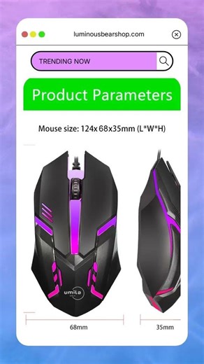 Set of 3 Ergonomic 2.4G Wired RGB Backlit USB Gaming Mouse Optical Sensor 3D Style Compatible Lap...