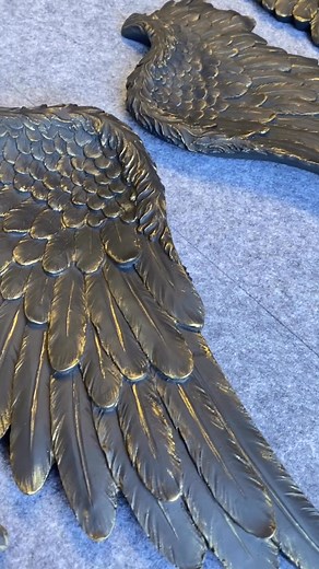 On the packing table….. sending out a few sets of our Dark Angel Wings - they look incredible with the beautiful gold highlights ✨ | One Lane Bridge