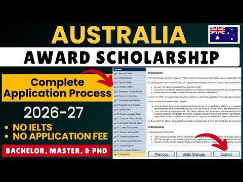 Application Process for Australia Awards Scholarship 2026-27 | No Application Fee | No IELTs