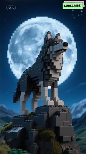This LEGO Wolf Is SCARILY REAL! You Won’t Believe It’s Made of Bricks! 🐺 #lego #minecraft