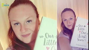 Ronica First Year Baby Memory Book & Baby Journal - Modern Baby Shower Gift & Keepsake for New Parents to Record Photos & milestones - Five Year Scrapbook & Picture Album for boy & Girl Babies