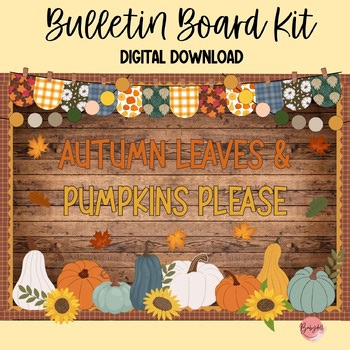 Fall Pumpkin Bulletin Board Kit | Autumn Leaves Classroom & Door Decor