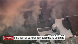 378K views · 2.9K reactions | UNBELIEVABLE VIDEO: A Chicago firefighter jumped to safety from a roof to the building next door as they were fighting a fire at 2712 S Lowe in the Bridgeport neighborhood: https://bit.ly/3dttzHy | WGN TV | Facebook