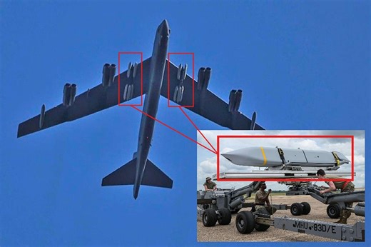 U.S. B-52H Loaded With AGM-158 Cruise Missiles Signals Operation Epic Fury Long-Range Strike Posture