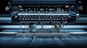 High-tech Weaving Machine in Action with Detailed View of Threads and Mechanical Components in Textile Production Stock Video - Video of loom, industrial: 396769909