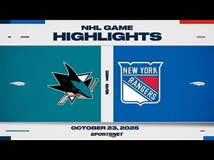 NHL Highlights | Sharks vs. Rangers - October 23, 2025
