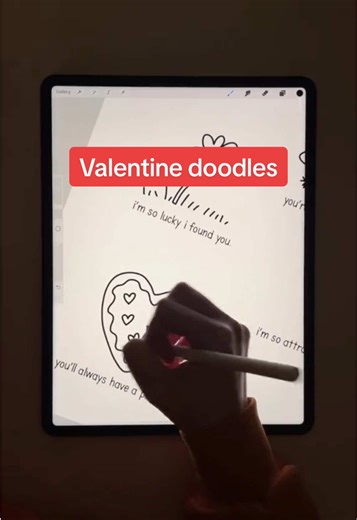 Valentine’s Day doodles in procreate! #valentinesday #procreate #procreateapp #procreatetutorials