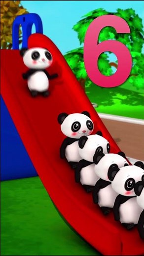 10 Pandas on a Slide?! 🐼🛝 #pandas #animals #cute