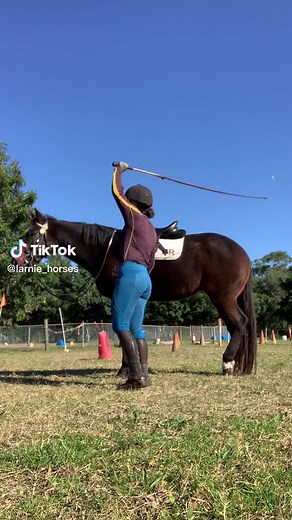 Whip Cracking with Oscar: Horse Girl Shows Impressive Skills