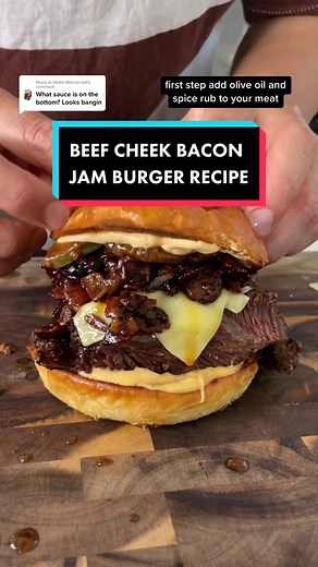 Delicious Beef Cheek Bacon Jam Burger Recipe