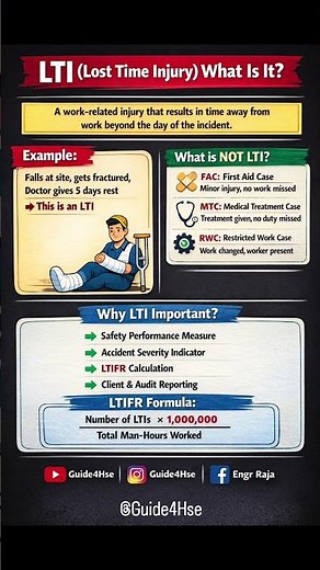 What is LTI (Lost Time Injury)? | Safety KPI Explained | LTIFR Formula | Guide4HSE