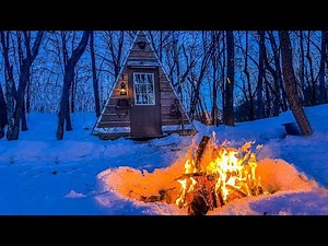 Solo Camping in the Woods | Alone at the Off Grid Cabin