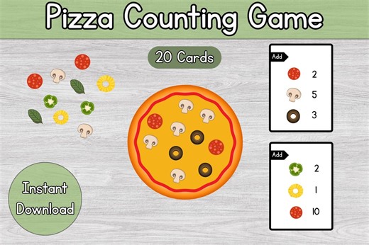 Printable Pizza Counting Game 1-10: PDF - Etsy