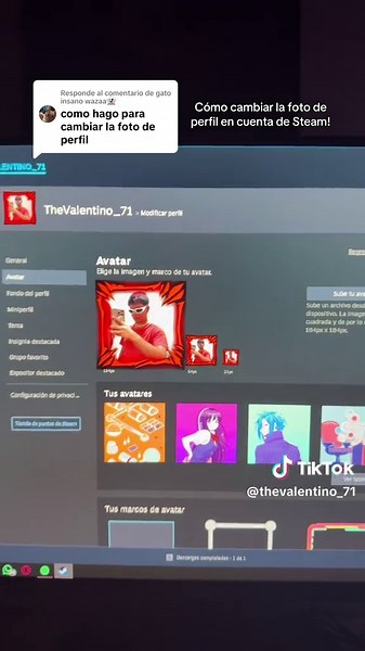 Respuesta a @gato insano wazaa👻 Tutorial rápido de cómo cambiar tu foto de perfil o avatar en tu cuenta de Steam de manera fácil y sencilla #steam #foto #avatar #tutorial #tip
