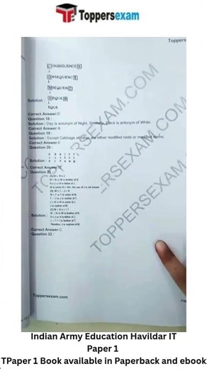 Indian army education havildar mock test series | indian army education havildar book in pdf #books