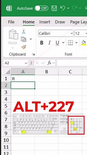 How to Insert the Pi Symbol in Excel (π)