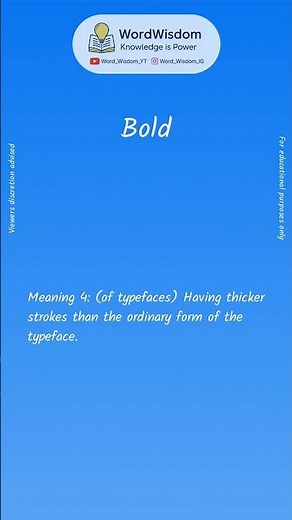 What does "Bold" mean? | English vocabulary shorts | #bold #wordwisdom