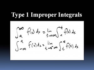 Type 1 Improper Integrals With Limits Applied