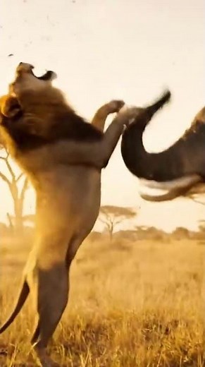 When a Lion Meets a Sneezy Elephant 😂 Funniest Wild Moment