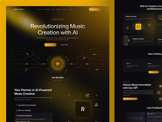 AI Music Creation Website Design