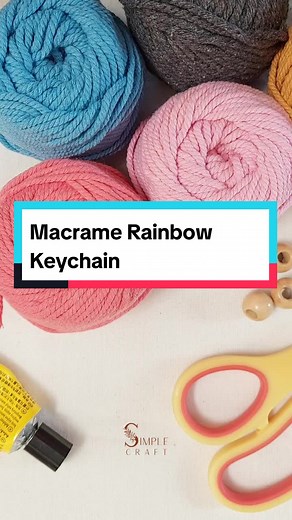 Macrame Rainbow Keychain🌈✨️ #rainbowkeychain #handmadewithlove #macrametutorial #macramelove #fypシ #fyp #smallbusiness #handmadecrafts #macramerainbow #keychainaccessories #macramerainbowkeychain #simplecraft