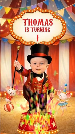 Baby Circus Birthday Video Invitation!