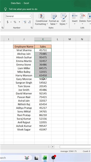 22K views · 171 reactions | Data Bars in Excel  #exceltips #exceltricks #exceltutorial #Excel | computernotion | Facebook
