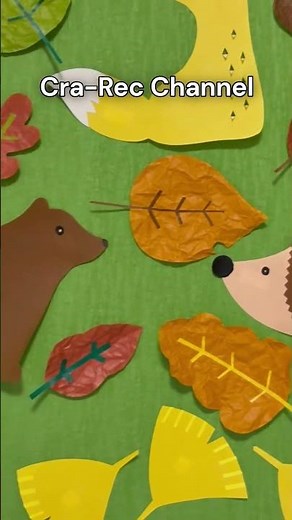 Autumn craft activities for seniors: Easy! Forest animals and fallen leaves wall decoration #Seni...
