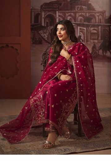 #Eid2026 Mohagni Embroidered Raw Silk 3 Piece Suit Item Code: MOH27 #designerdhaage #ilfordlane #pakistanidesignerdresses