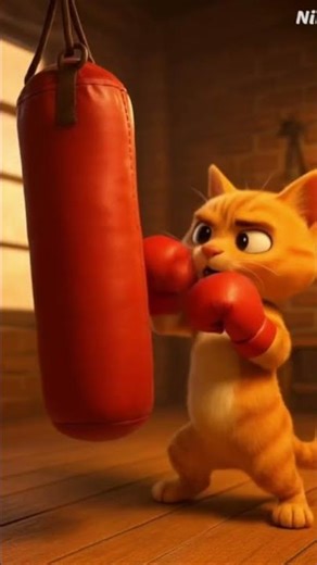 Cat doing GYM 🥊🙀 #cat #music #song #funny #gym