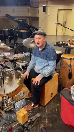 Bertram Lehmann giving us a tour of his world percussion instruments at Woolsey Hall! | Paul Winter