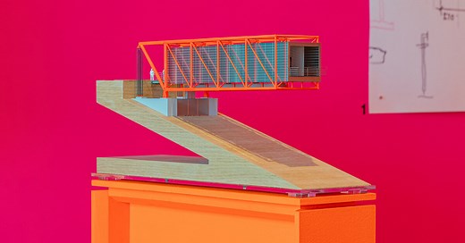 richard rogers' 50-year legacy comes to life at his drawing gallery turned vivid pink