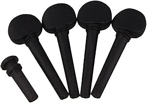 Yibuy Black Wood Tuning Pegs & End Pin Set for 1/16 Size Violin Fiddle