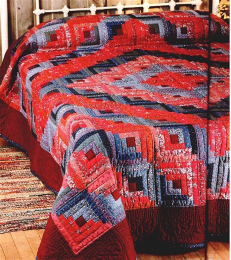 Log Cabin Quilt Pattern, 8" Diamond Block, Easy Machine Piecing (digital PDF Download) - Etsy