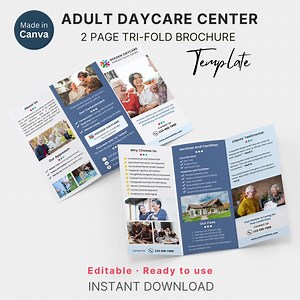 Editable Adult Daycare Center Trifold Brochure Day Center for Elderly Flyer Adult Day Center Leaflet Senior Day Center Flyer Canva Template - Etsy