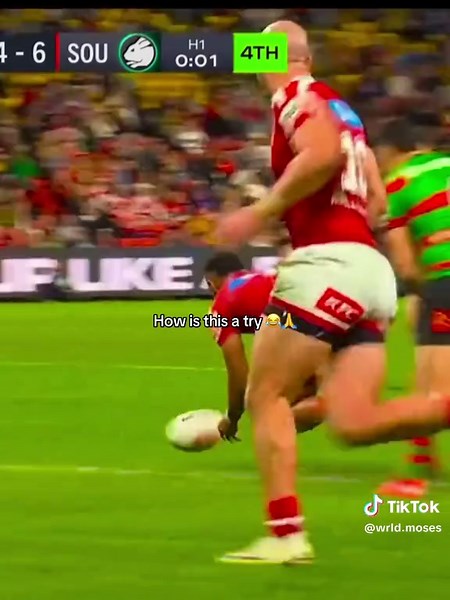 Hammer is offside by a mile 😂🙏 #nrl #edit #viral #dolphins #try #ref #dumb #stupid #robbed #meme #funny #offside