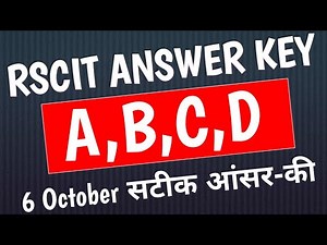 Rscit answer key 6 october। Rscit answerkey 6 october 2024 Rscit 6 october answerkey RscitAnswerkey