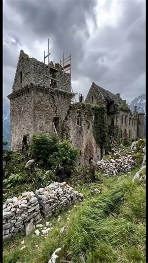 Restoration of a small castle on cliffs. #history #travel #youtubeshorts #viral