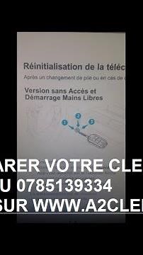PROBLEME REPARER CLE TELECOMMANDE SYNCHRONISATION 308 3008 307 407 508 5008 208 107 C1 C2 C3 C4