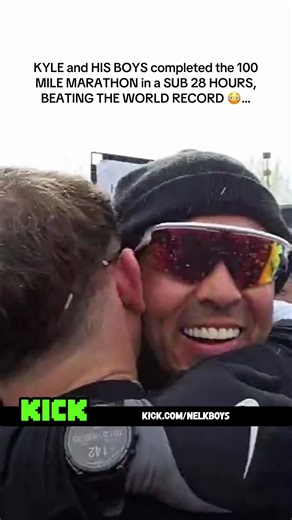 KYLE and HIS BOYS completed the 100 MILE MARATHON in a SUB 28 HOURS, BEATING THE WORLD RECORD 😳… #kyle #nelk #nelkboys