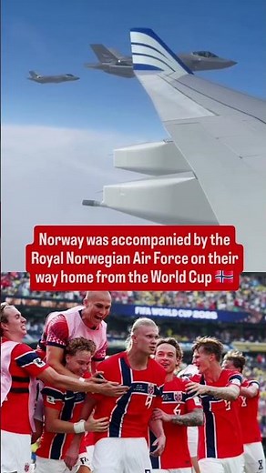 Norway Gets an Incredible Fighter Jet Escort After World Cup Run 🇳🇴 #worldcup #erlinghaaland