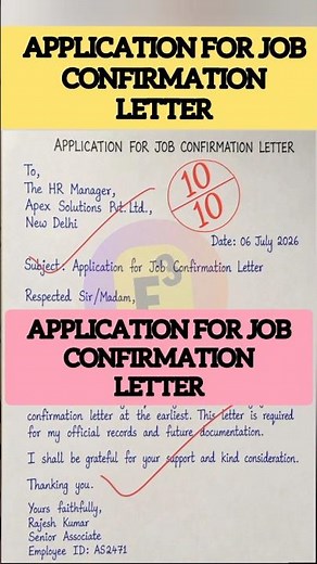 APPLICATION FOR JOB CONFIRMATION LETTER | English Application Writing Step by Step