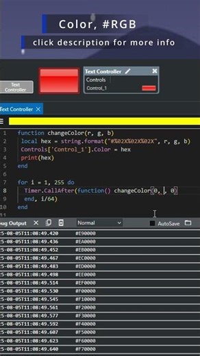 QSC Qsys LUA - color #RGB (in hex!)