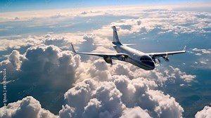 Passenger plane flies high in sky above clouds aeroplane engine full hd 4k ultra hd video download